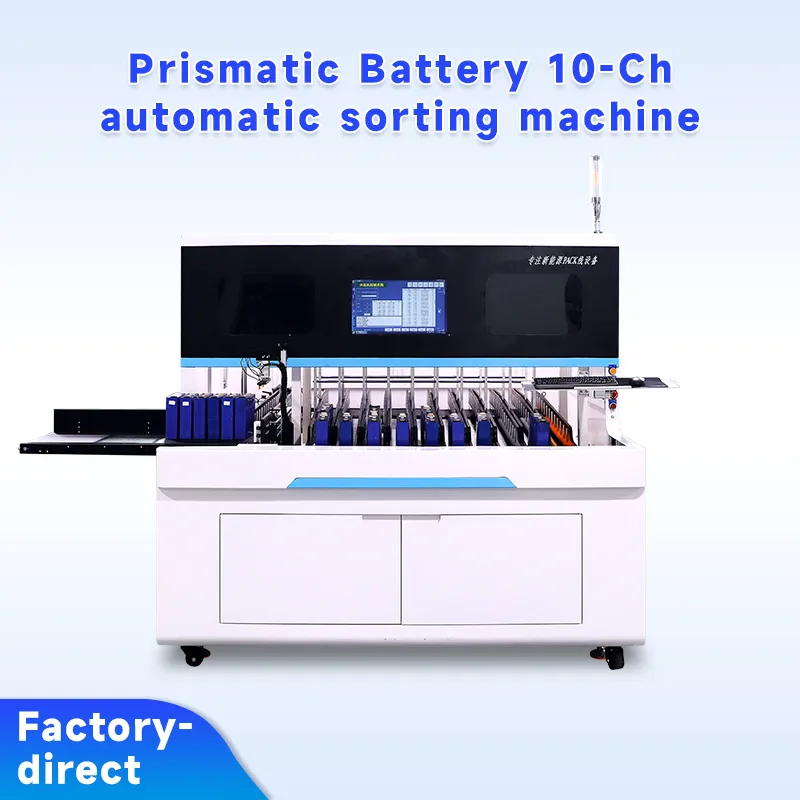 10-Channel Automatic Prismatic Battery Sorter OCV and IR testing machine