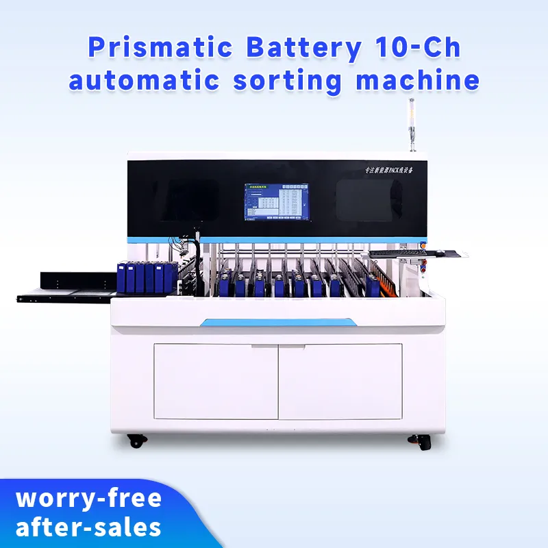 10-Channel Automatic Prismatic Battery Sorter OCV and IR testing machine